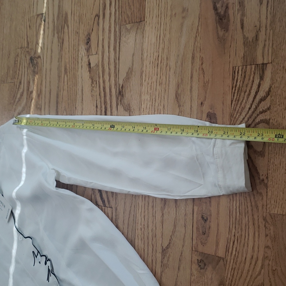 (M) NWT SURWENYUE Embroidered Cat Shirt Business Casual Kawaii Grannycore - Picture 6 of 9